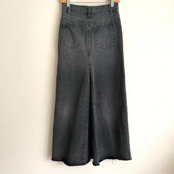 Reformation Tazz Maxi Denim Slit Front Skirt in Liman Wash Size 24 - Picture 5 of 13